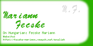 mariann fecske business card